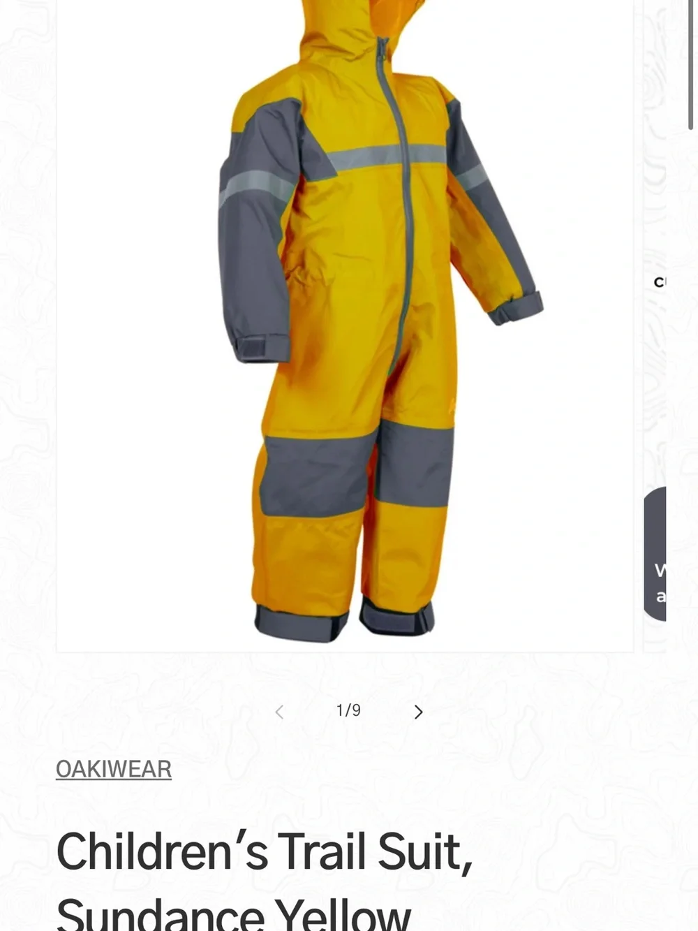 OAKI rain trail suit Sundance Yellow size 4